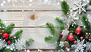 Winter magic: Christmas tree in white wood