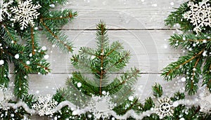 Winter magic: Christmas tree in white wood