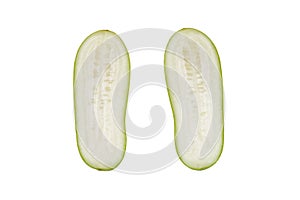 Winter melon half slice isolated on white background