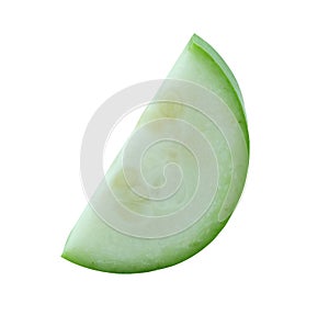 Winter melon slice cut half isolated white background with clipping path