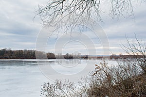 Winter melting river