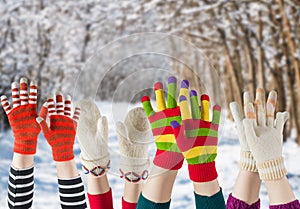 Winter mittens and gloves photo