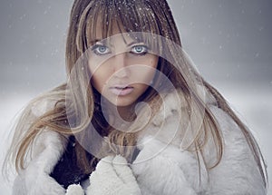 Winter model portrait