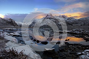 Winter moods from `BÃ¸osen` in Flakstad island, ofoten