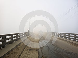 winter morning bridge view foggy background, brahmanbaria, bangladesh photo