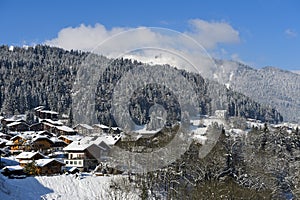 Winter in Morzine, Haute-Savoie, France photo