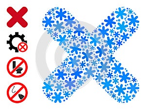 Winter Mosaic Terminate Icon with Snowflakes