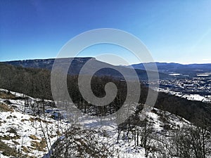 The winter mountain in Adygeya photo