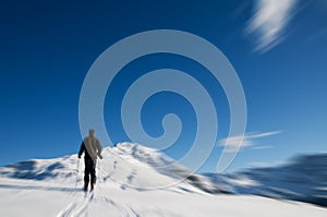 Winter mountain climbing