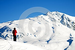 Winter mountain climbing