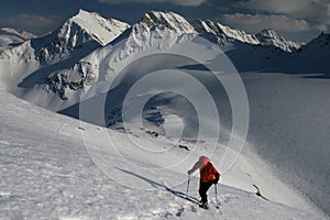 Winter mountain climbing