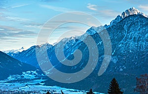 Winter mountain country landscape (Austria).