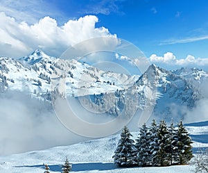 Winter mountain landscape, Austria, Bavaria