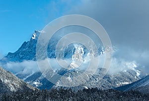 Winter mountain landscape (Austria, Fernpass, Tiroler Alpen)