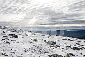 Winter mountain landscape scene