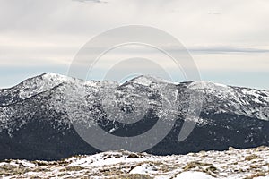 Winter mountain landscape scene