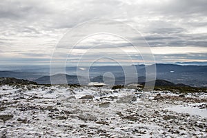 Winter mountain landscape scene