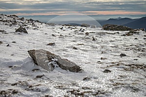 Winter mountain landscape scene