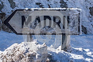 Winter in the mountain navacerrada madrid,spain photo