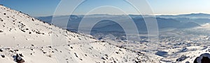 Winter mountain panorama from Mount Ararat track, Turkey