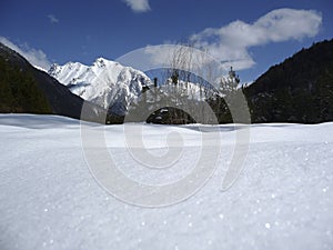 Winter mountain panorama in Seefeld, Tyrol, Austria