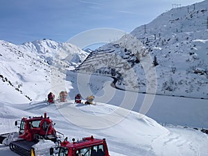 Winter mountain panorama of st. anton am arlberg