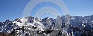 Winter mountain peaks panorama photo