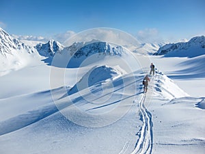 On the winter mountain ridge