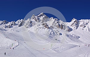 Winter mountain skiing