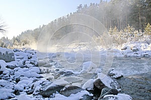 Winter mountain stream.