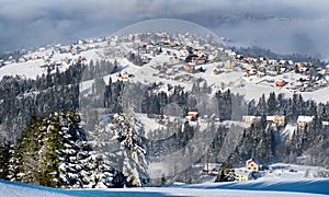 Winter in a mountain village