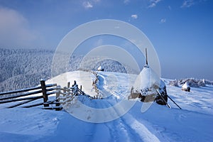 Winter in the mountain village