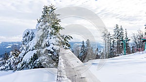 Winter in the mountains, Beskid ÅšlÄ…ski, UstroÅ„, Poland