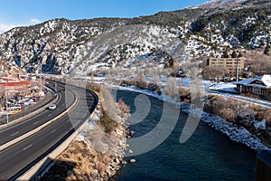 Winter in the mountains Glenwood Springs colorado photo