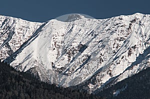 Winter mountains of Krasnaya Polyana