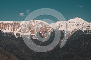 Winter mountains of Krasnaya Polyana