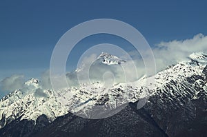 Winter mountains of Krasnaya Polyana