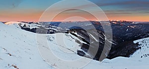 Winter mountains landscape at sunset - Slovakia - Fatra