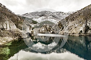 Winter mountains peaks