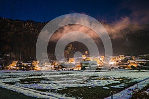 Winter Night in Kayabuki no Sato in Miyama