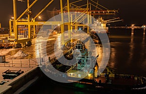 Winter night in port