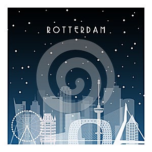 Winter night in Rotterdam.