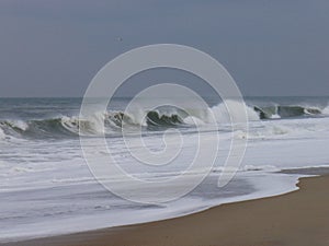 Winter noreaster waves at indian river inlet photo