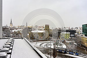 Winter old city Tallinn Estonia