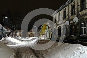 Winter, Old street in Jelgava /Latvia/ photo