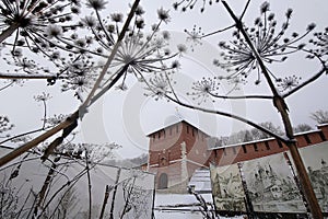 Winter in the old town. Nizhny Novgorod. Russia.