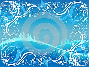 Winter ornate background