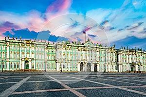 Winter Palace and Hermitage Museum.  Saint Petersburg. Russia