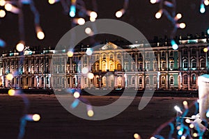Winter Palace at winter time and new yaer decorations