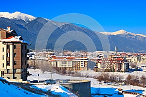 Winter panorama in Bansko, Bulgaria